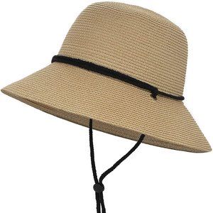 Sun Hat Summer Womens Small Brim Straw Khaki